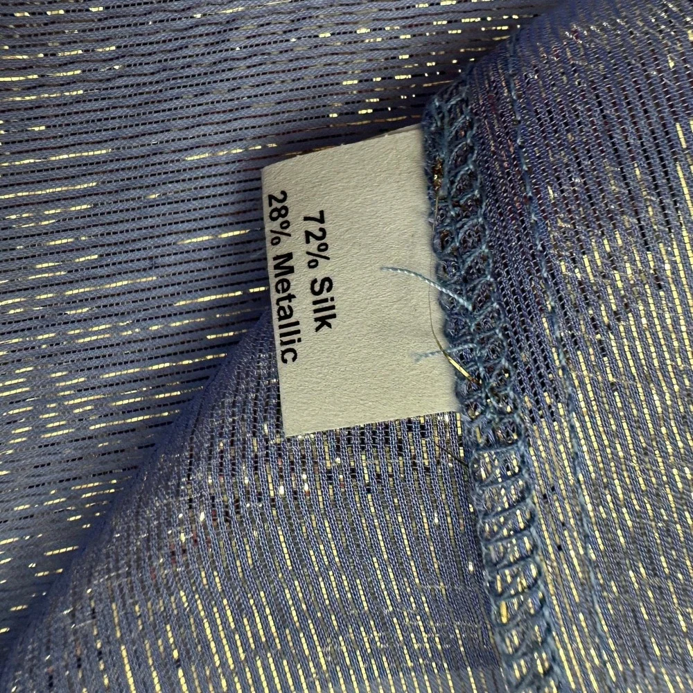 KOCH Womens Quiet Luxury Silk Metallic‎ Top Size M Boho Glam Shimmer Vintage